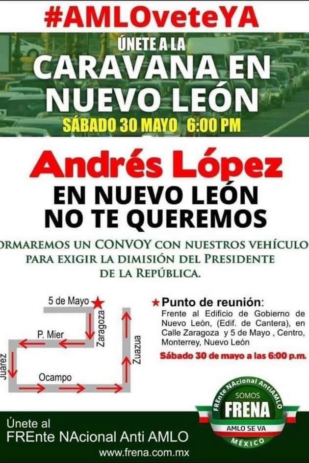 Convocan para hoy a caravana antiAMLO