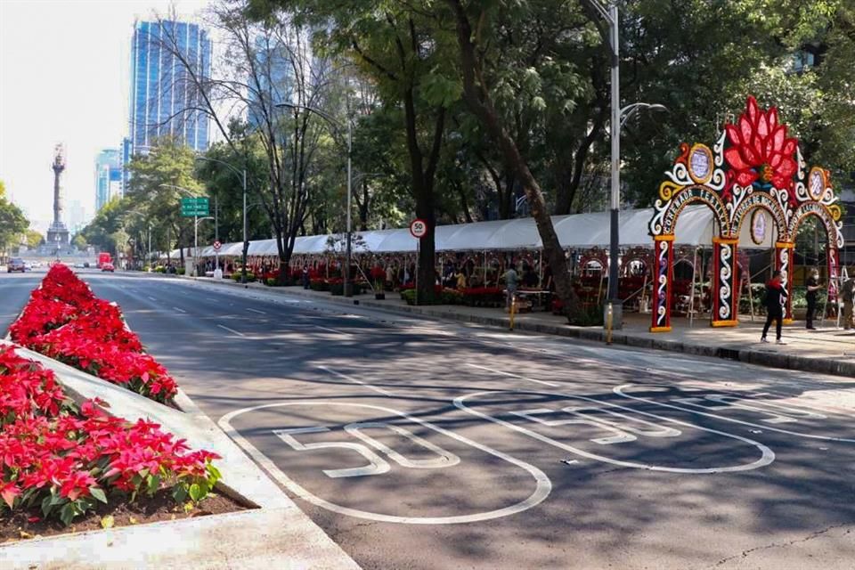 Abren Expo Nochebuena en Paseo de la Reforma