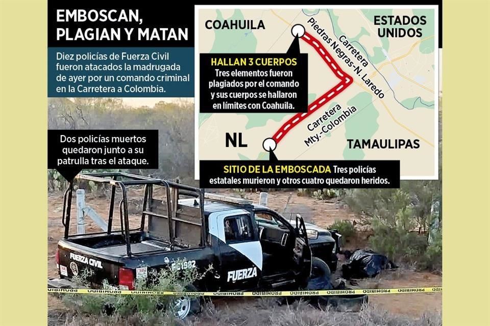 Reta crimen a NL: mata a 6 policías