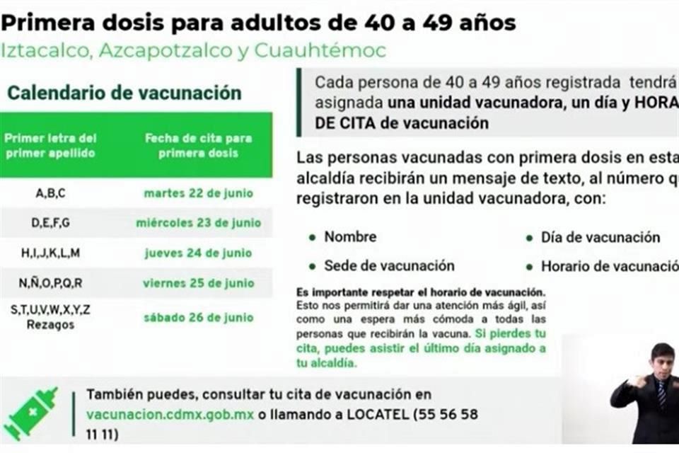 Vacunarán a los de 40 en Cuauhtémoc, Azcapo e Iztacalco