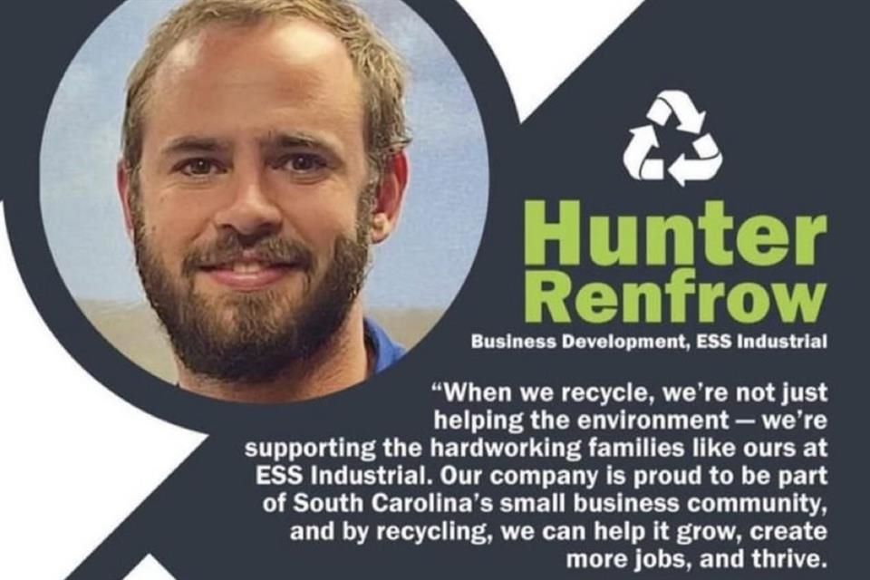 Hunter Renfrow in recycling plant